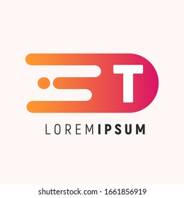Dots Letter T Logo. Letter Design Vector with Dots. Letter logo template. Gradient  color vector. Minimal Line Letter Initial Logo Design Template. Vector Logo Illustration