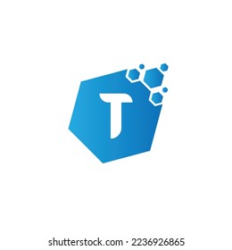 Dots Letter T Logo. T Letter Design Vector with Dots.