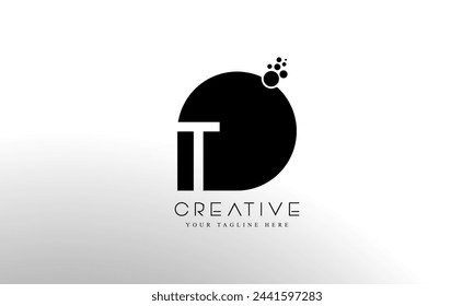 Dots Letter T Logo. T Letter Design Vector with Dots.