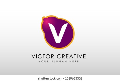 Dots Letter V Logo. Creative V Letter Design Vector with Dots.
