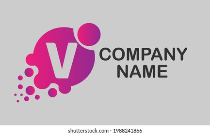 Logo des Dots Letter V V Letter Design Vektor mit Punkten.
