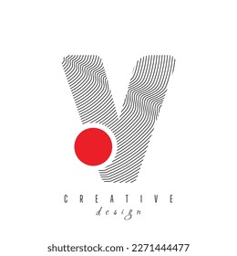 Dots Letter V Logo. V Letter Design Vector with Dots