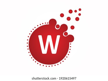 Dots Letter W Logo. W Letter Design Vektor mit Punkten.