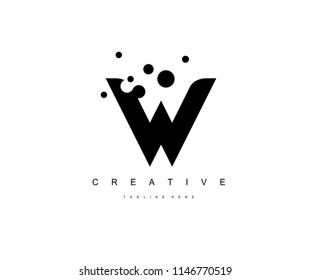 Dots Letter W Monogram Logo Design