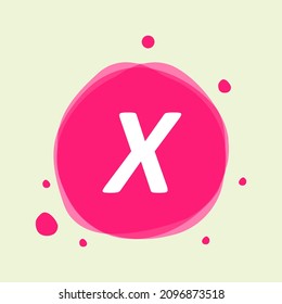 Dots Letter x in abstract fluid pink background vector design.