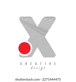 Logotipo de letra de puntos X. Vector de diseño de letras X con puntos