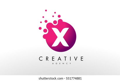 Dots Letter X Logo. X Letter Design Vector with Dots.