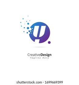 Dots Letter Y Logo. Y Letter Design Vector with Dots.