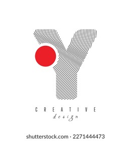 Dots Letter Y Logo. Y Letter Design Vector with Dots