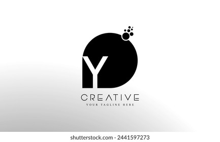 Dots Letter Y Logo. Y Letter Design Vector with Dots.