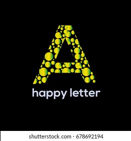 Dots Letter Z Logo.  Design Vector with Yellow gradient bubbles