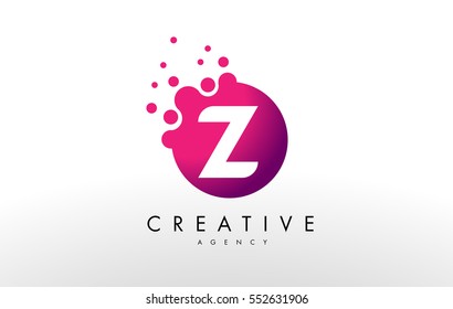 Dots Letter Z Logo.Z Letter Design Vector with Dots.