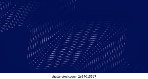 Dots line Blue background abstract with line waves and gradient variation. modern natural simple modern