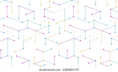 Dots line colorful isometric elements pattern abstract vector background