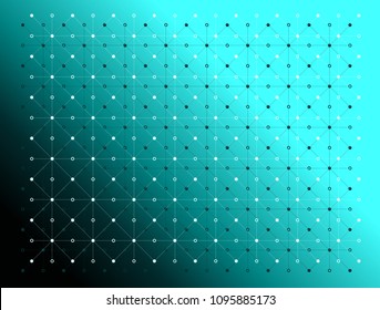 Dots and lines (black and white colors) texture pattern over gradient green background. Vector illustration, EPS10. For background, backdrop, wallpaper, or for print on tile, fabric, wrapping paper.