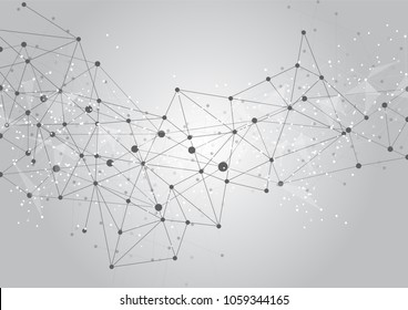Dots and lines connected together. abstract background