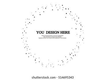 Dots and lines consisting of rings, abstract Vector background