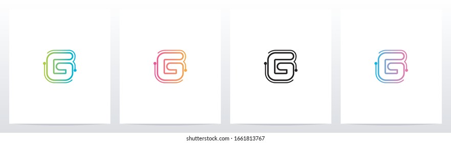 Dots With Lines On The Outside Of Letter Logo G