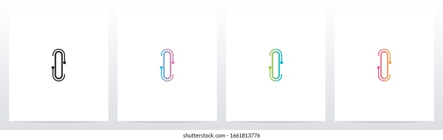 Dots With Lines On The Outside Of Letter Logo I