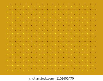 Dots and lines texture pattern in light yellow and brown colors on yellow background. Vector illustration, EPS10. Can be used as background, backdrop, wallpaper, or for print on tile, fabric, or gift 