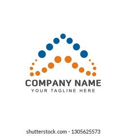 dots logo design inspiration initial a