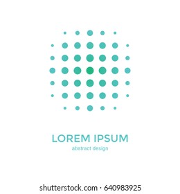 Dots Logo Design Template. Abstract circular halftone shape. Vector illustration. 