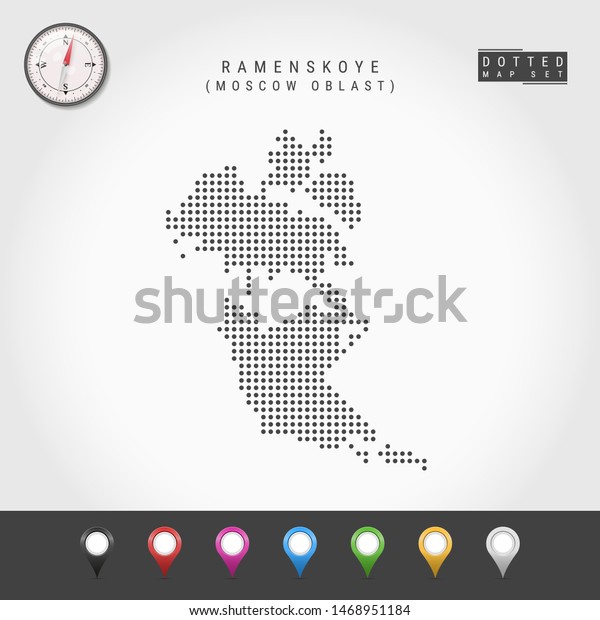 Dots Map Ramenskoye Moscow Oblast Simple Stock Vector (Royalty Free ...