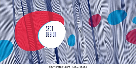 Dots mesh grid particles flow abstract vector background, modern trendy style dotted rhythmic abstraction, science and technology theme illustration.