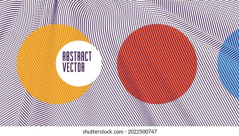 Dots mesh grid particles flow abstract vector background, modern trendy style dotted rhythmic abstraction, science and technology theme illustration.