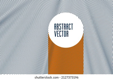 Dots mesh grid particles flow abstract vector background, modern trendy style dotted rhythmic abstraction, science and technology theme illustration.
