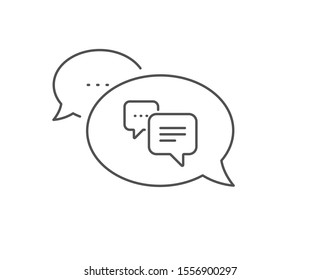 Dots message line icon. Chat bubble design. Chat comment sign. Speech bubble symbol. Outline concept. Thin line dots message icon. Vector