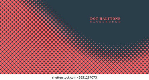 Dots Modern Halftone Geometry Pattern Vector Smooth Camber Border Red Abstract Background. Checkered Faded Particles Curve Line Subtle Texture.