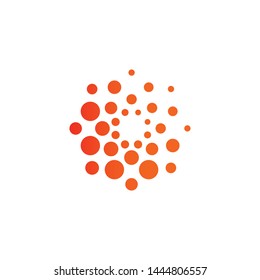 Dots modern logo concept design. Abstract round vector emblem template.