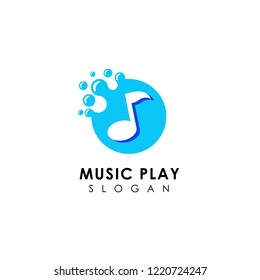 dots music logo design. flat music note symbol design