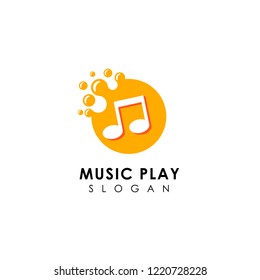 dots music logo design. flat music note symbol design
