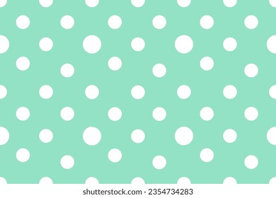 Dots on green background seamless pattern for wallpaper, fabric, clothing,backdrop,texture, wrapping paper, notebook cover ,curtain,pillow case and stationary.