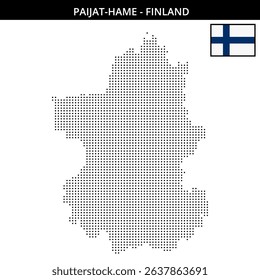 Dots on map of Paijat-Hame Finland
