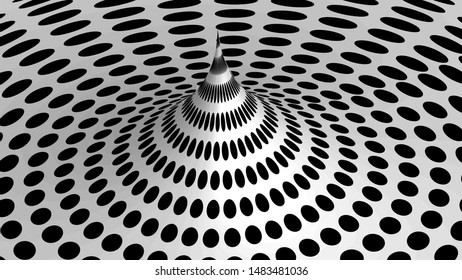dots optical illusion vector illustration on white background