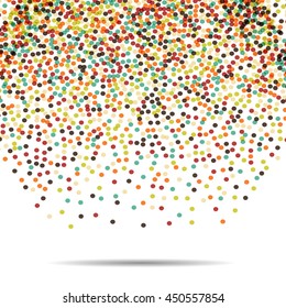 Dots pattern. Casual polka dot texture. Stylish doodle. Vector falling balls