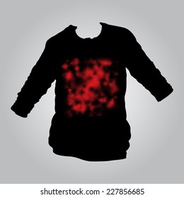 dots pattern on black t - shirt