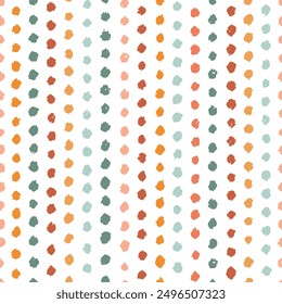 Dots pattern, paint brush strokes, grunge effect, polka dot seamless pattern for wallpaper, backgrounds, textile prints, wrapping paper, etc. Autumn palette. EPS 10