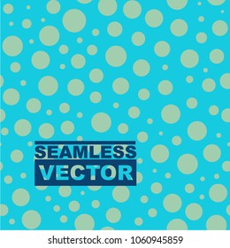 Dots pattern seamless background. Blue chaotic circles texture.  Simple seamless polka dot design. Geometric vector retro cover for wrapping paper, tile, textile, fabric print. Decorative repeat