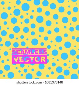 Dots pattern seamless background. Colorful chaotic circles texture.  Simple seamless polka dot design. Geometric vector retro cover for wrapping paper, tile, textile, fabric print. Decorative repeat