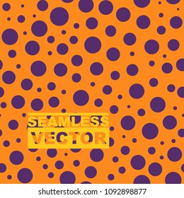 Dots pattern seamless background. Colorful chaotic circles texture.  Simple seamless polka dot design. Geometric vector retro cover for wrapping paper, tile, textile, fabric print. Decorative repeat.
