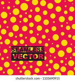 Dots pattern seamless background. Colorful chaotic circles texture.  Simple seamless polka dot design. Geometric vector retro cover for wrapping paper, tile, textile, fabric print. Decorative repeat.
