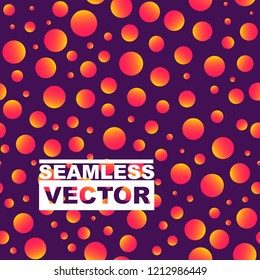 Dots pattern seamless background. Colorful chaotic circles texture. Simple seamless polka dot design. Geometric vector retro cover for wrapping paper, tile, textile, fabric print. Decorative repeat