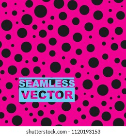 Dots pattern seamless background. Purple chaotic circles texture.  Ultra violet simple seamless polka dot design. Geometric vector retro cover for wrapping paper, tile, textile, fabric print