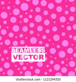 Dots pattern seamless background. Purple chaotic circles texture.  Ultra violet simple seamless polka dot design. Geometric vector retro cover for wrapping paper, tile, textile, fabric print