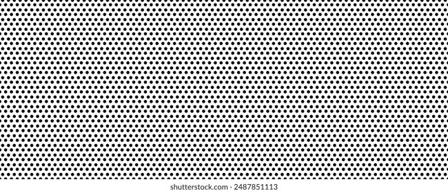 Dots pattern vector. Polka dot background. Monochrome polka dots abstract background. Dot pattern print. Panorama view. Vector illustration