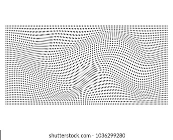 Dots pattern wavy isolated on white background. Vector design element 